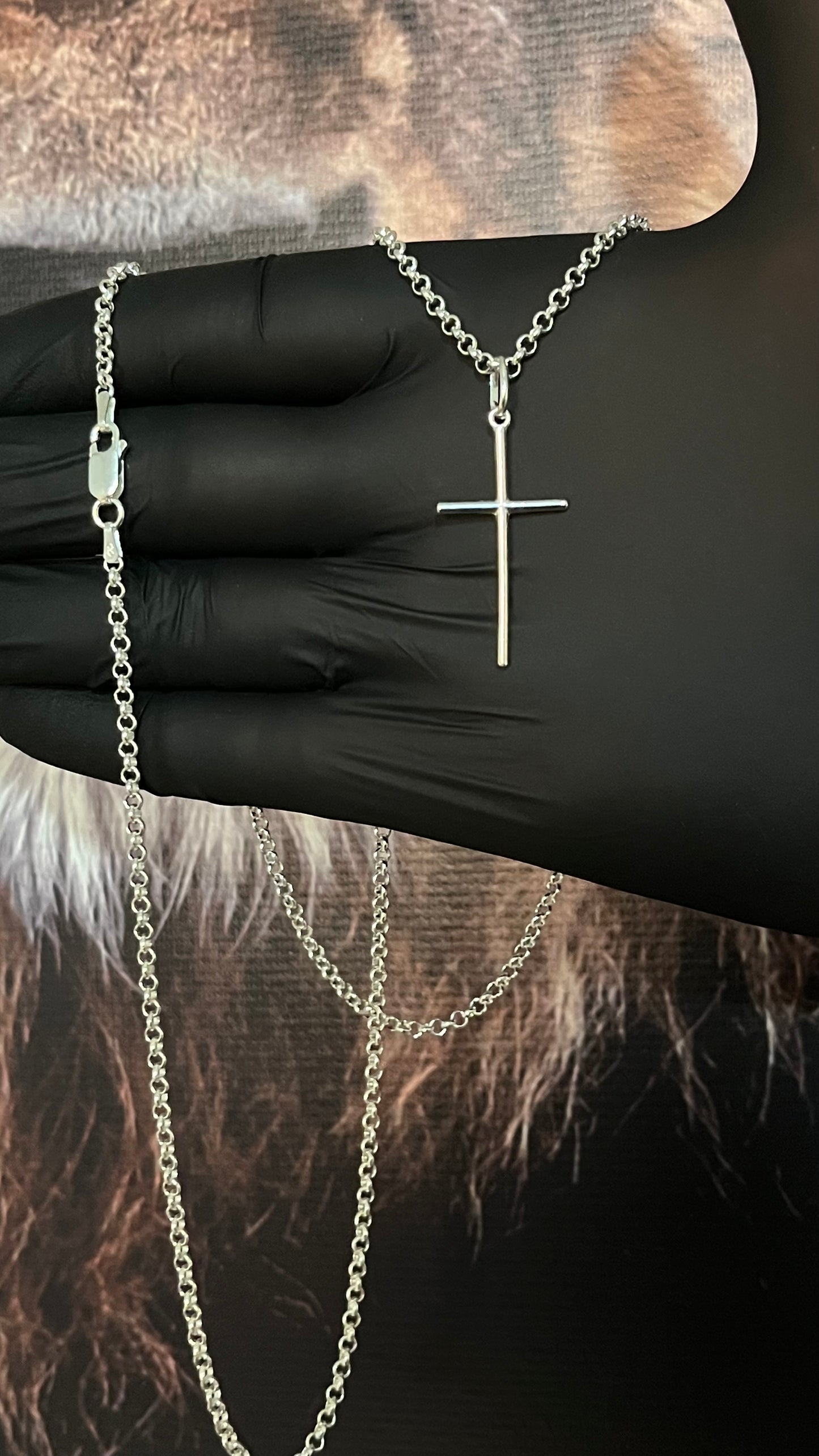 CORRENTE ELO PORTUGUÊS 3MM X 70CM + PINGENTE PALITO