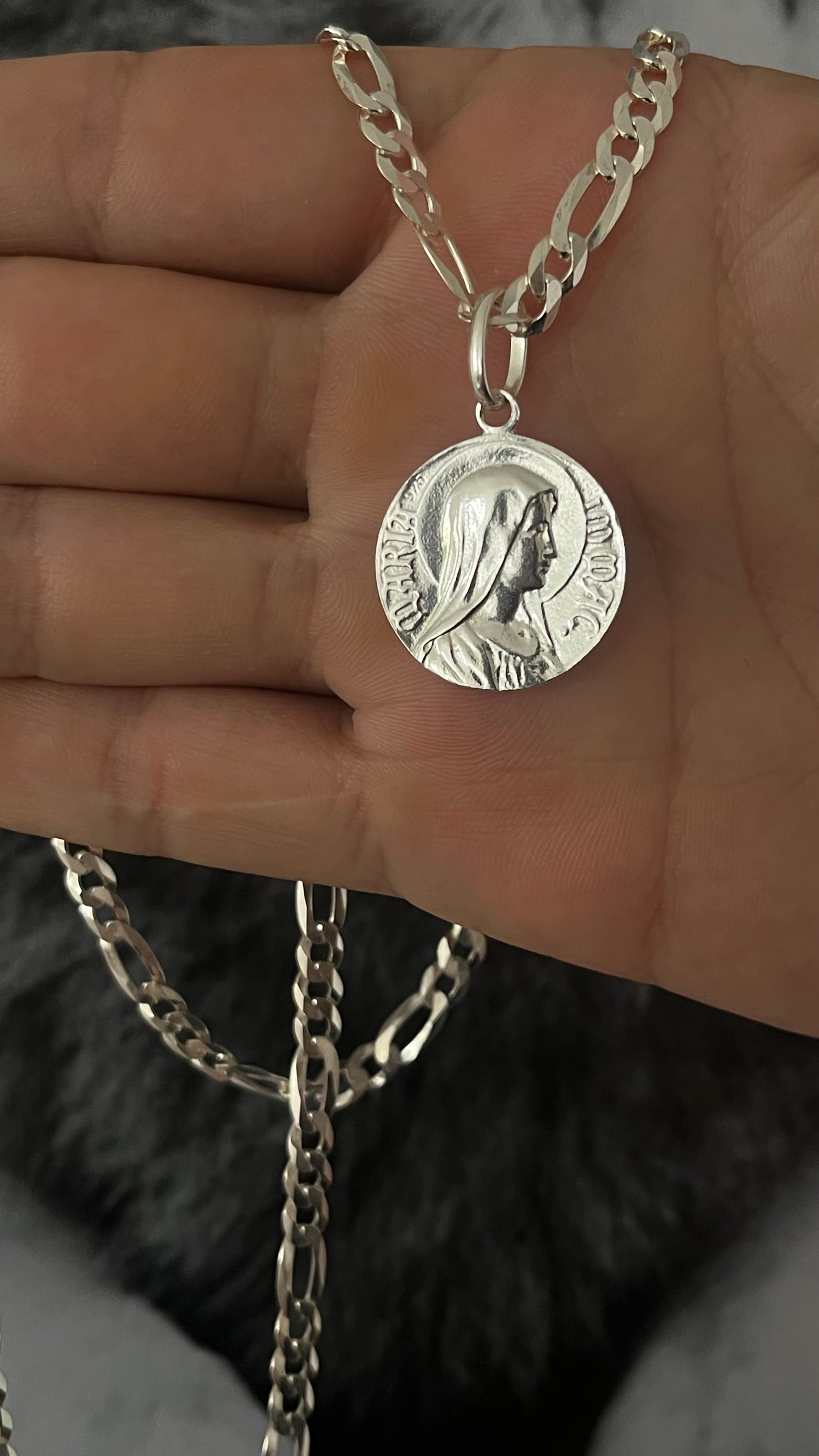 CORRENTE ELO 3x1 6MM x 70CM + PINGENTE CRISTO DOIS LADOS
