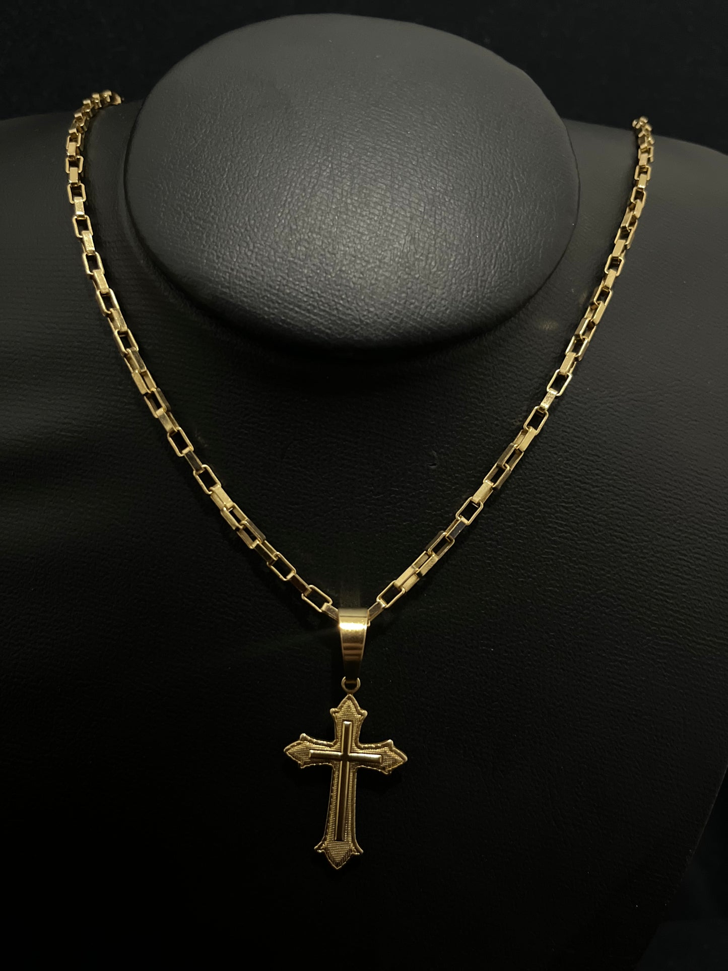 CORRENTE TIJOLINHO 70CM X 3MM COM CRUCIFIXO