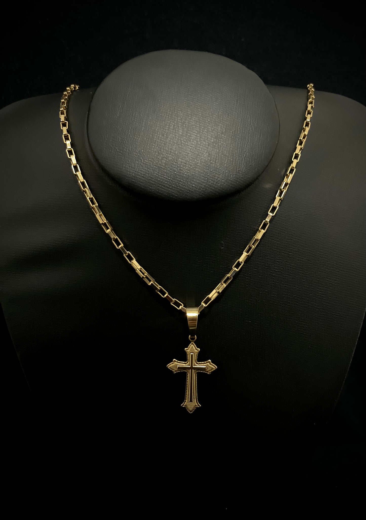 CORRENTE TIJOLINHO 70CM X 3MM COM CRUCIFIXO