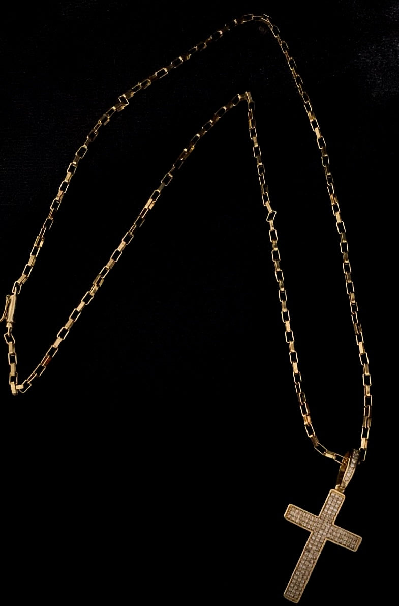 CORRENTE TIJOLINHO 70CM X 3MM COM PINGENTE