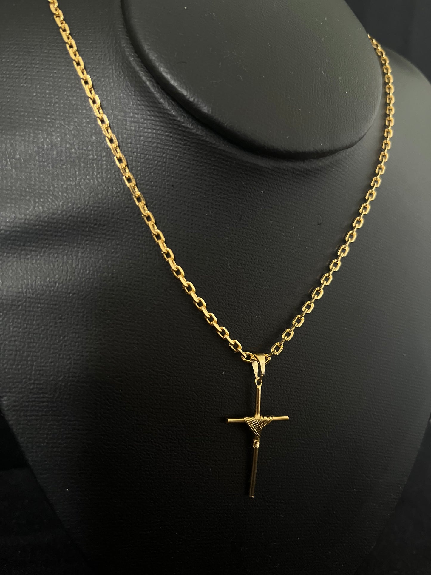 CORRENTE CADEADO 70CM X 2MM COM CRUCIFIXO