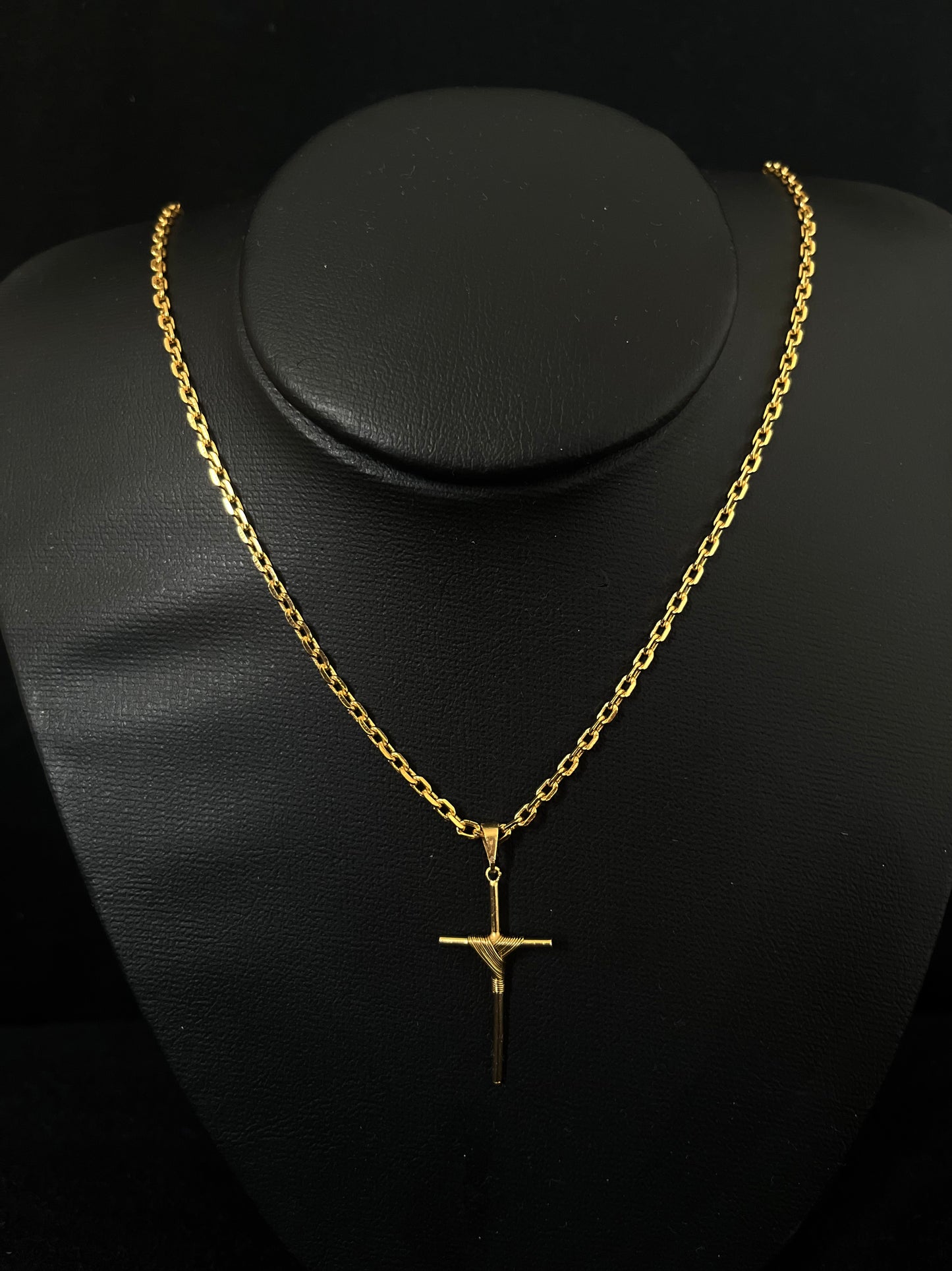 CORRENTE CADEADO 70CM X 2MM COM CRUCIFIXO