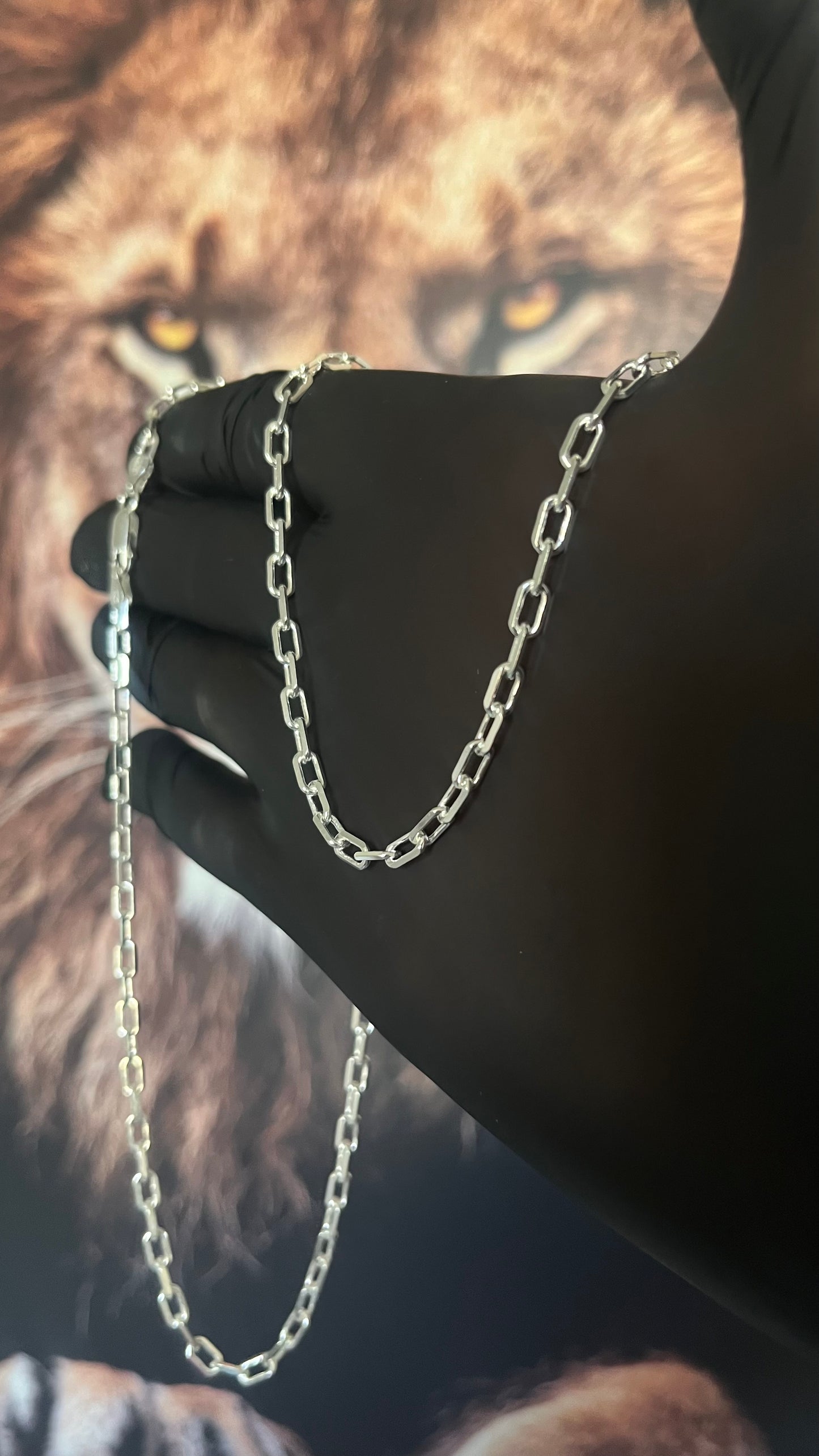 CORRENTE CARTIER/CADEADO ALONGADO 4MM X 70CM