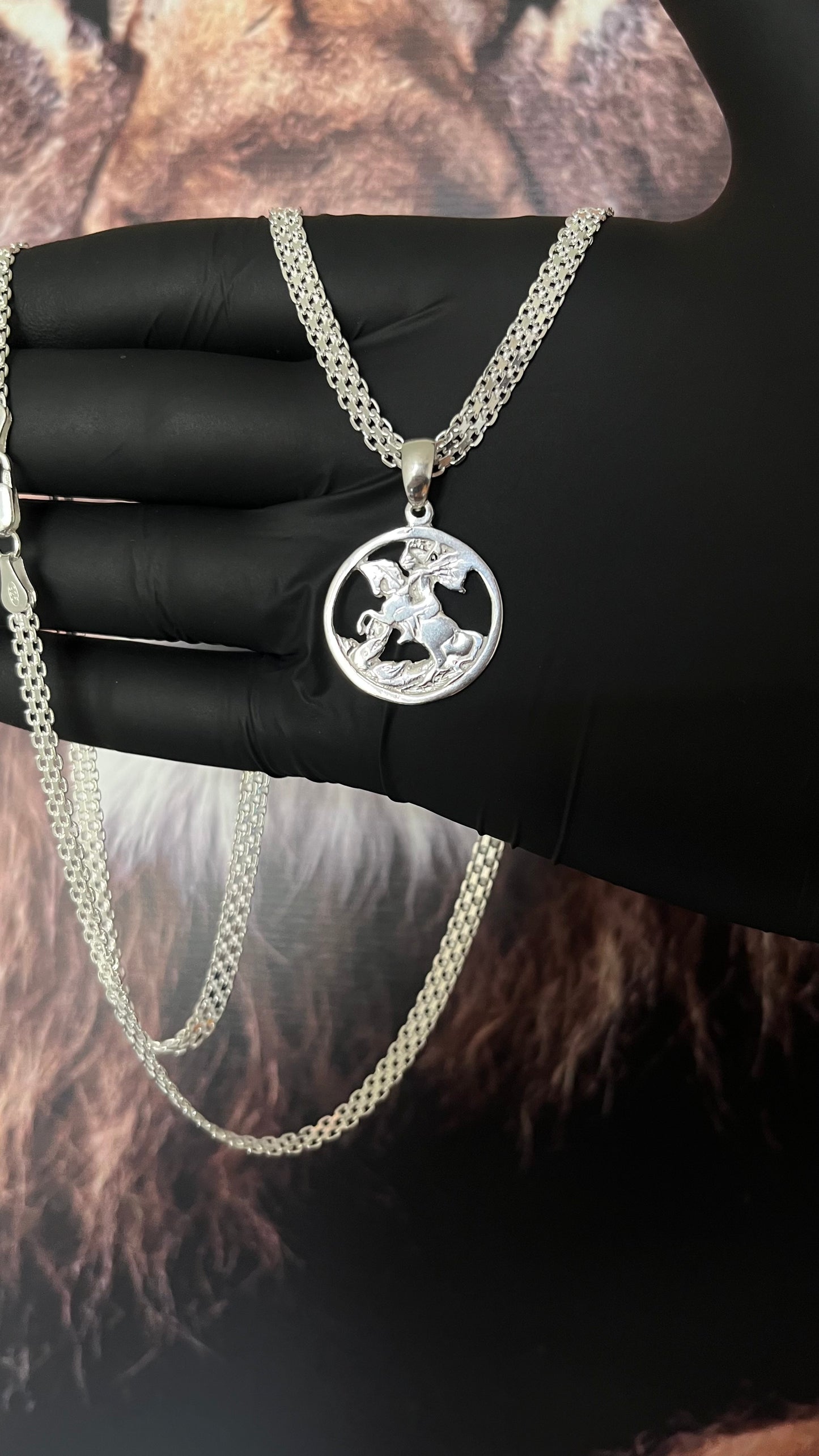 CORRENTE BISMAK 5MM X 70CM COM PINGENTE DE SÃO JORGE