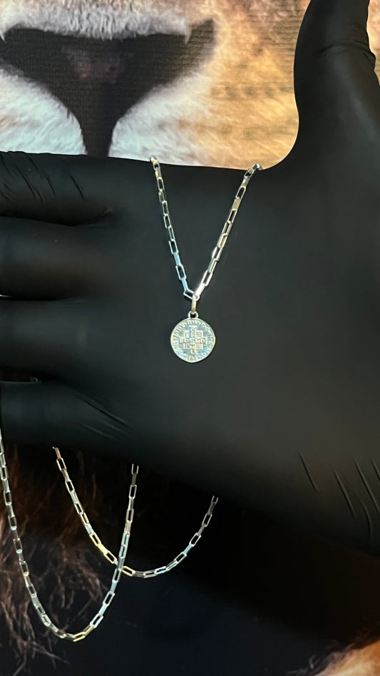 CORRENTE VENEZIANA 2MM x 70CM + PINGENTE SÃO BENTO