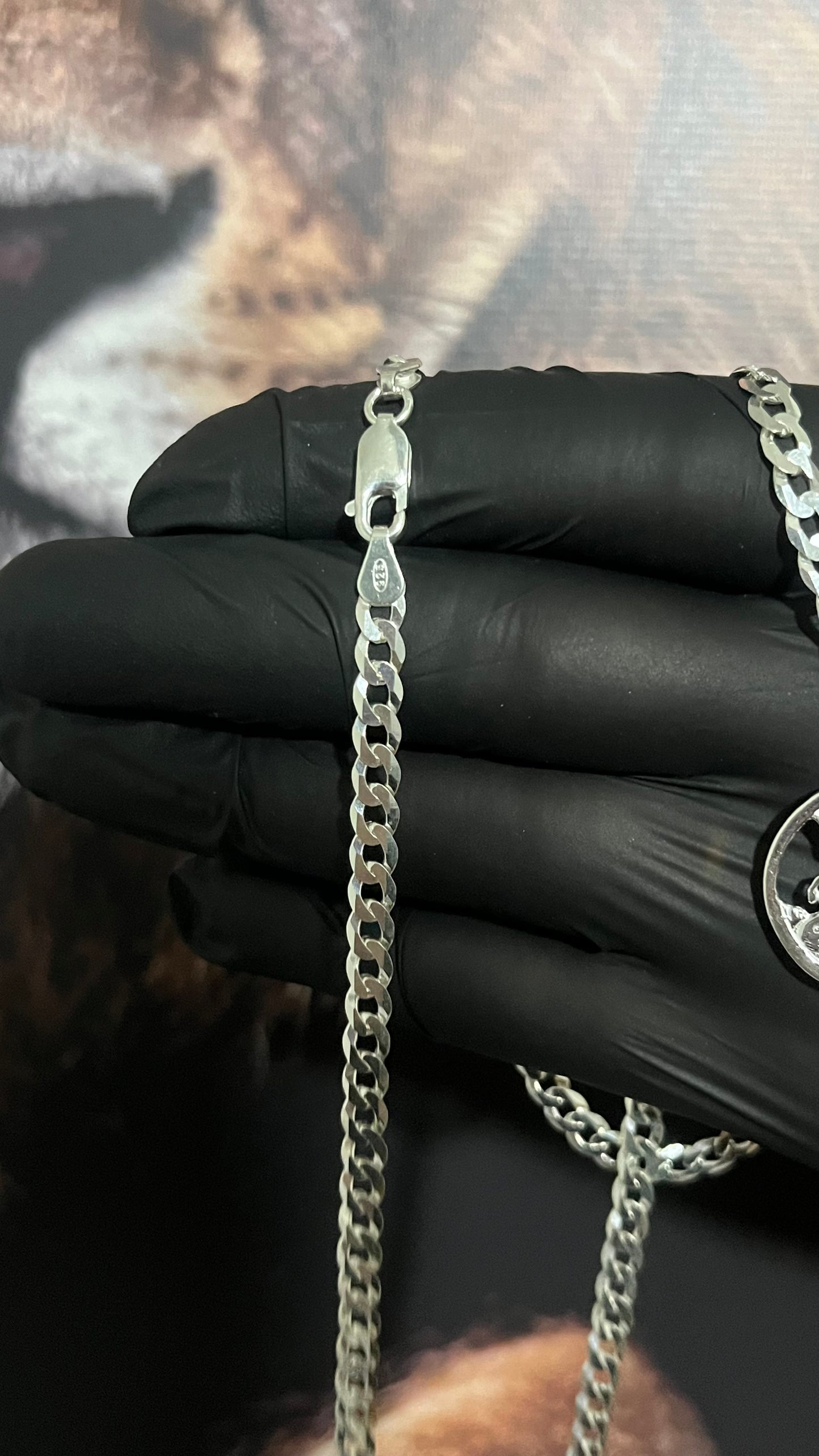 CORRENTE GRUMET 4MM x 70CM + PINGENTE SÃO JORGE