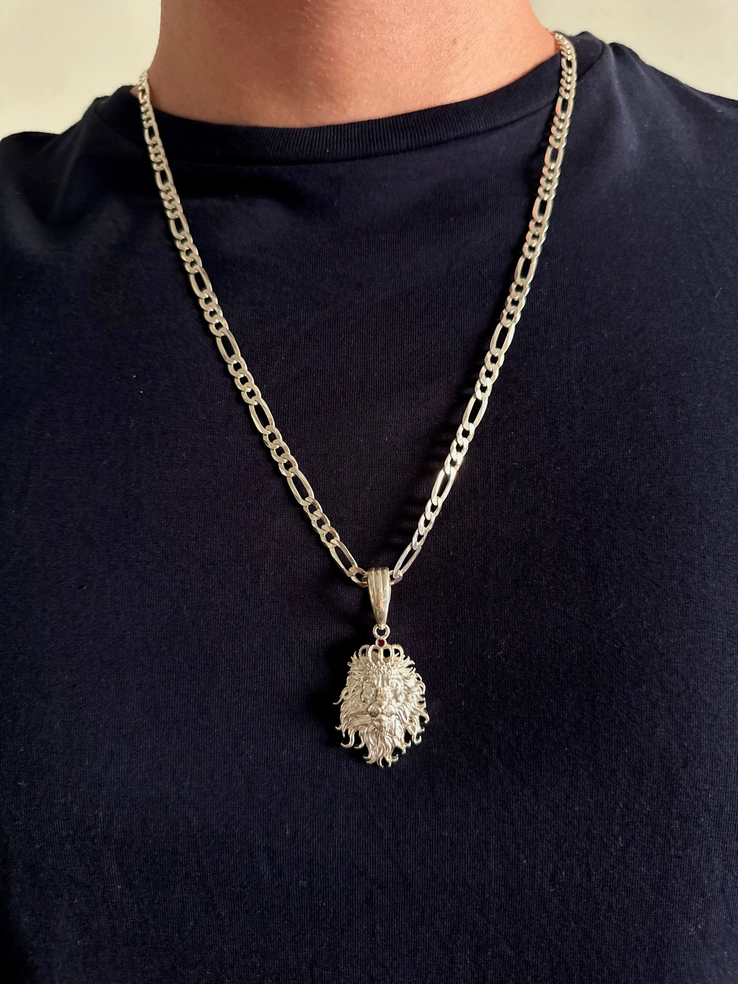 CORRENTE 3x1 70CM X 6MM + PINGENTE LEÃO