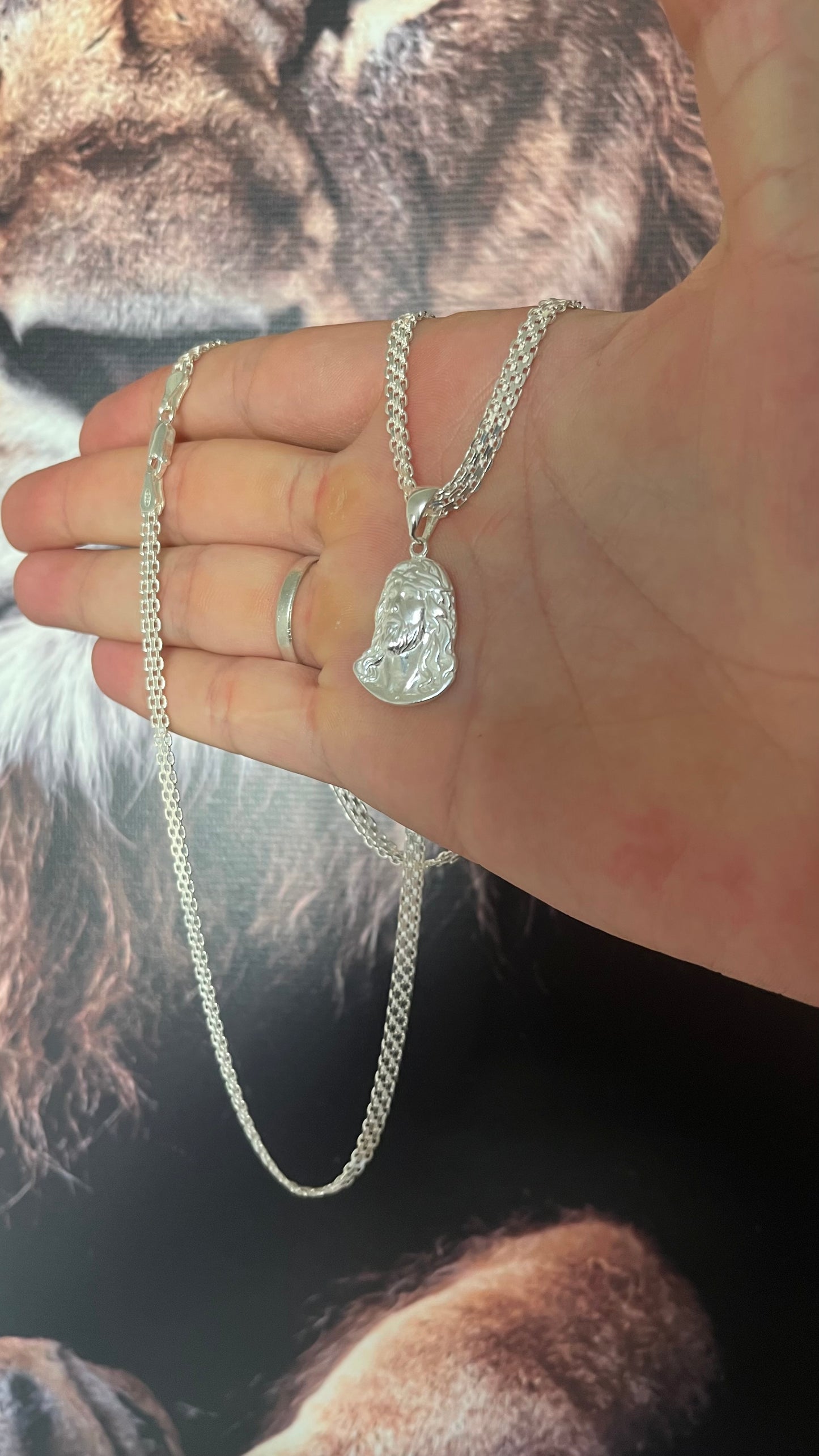 CORRENTE ESTEIRA/BISMAK 3,5MM X 70CM + PINGENTE  DE CRISTO