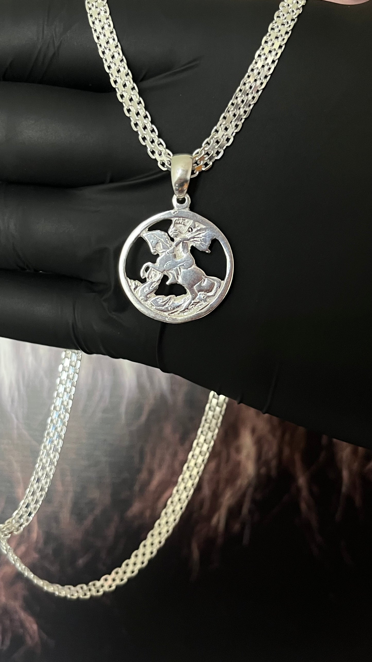 CORRENTE BISMAK 5MM X 70CM COM PINGENTE DE SÃO JORGE