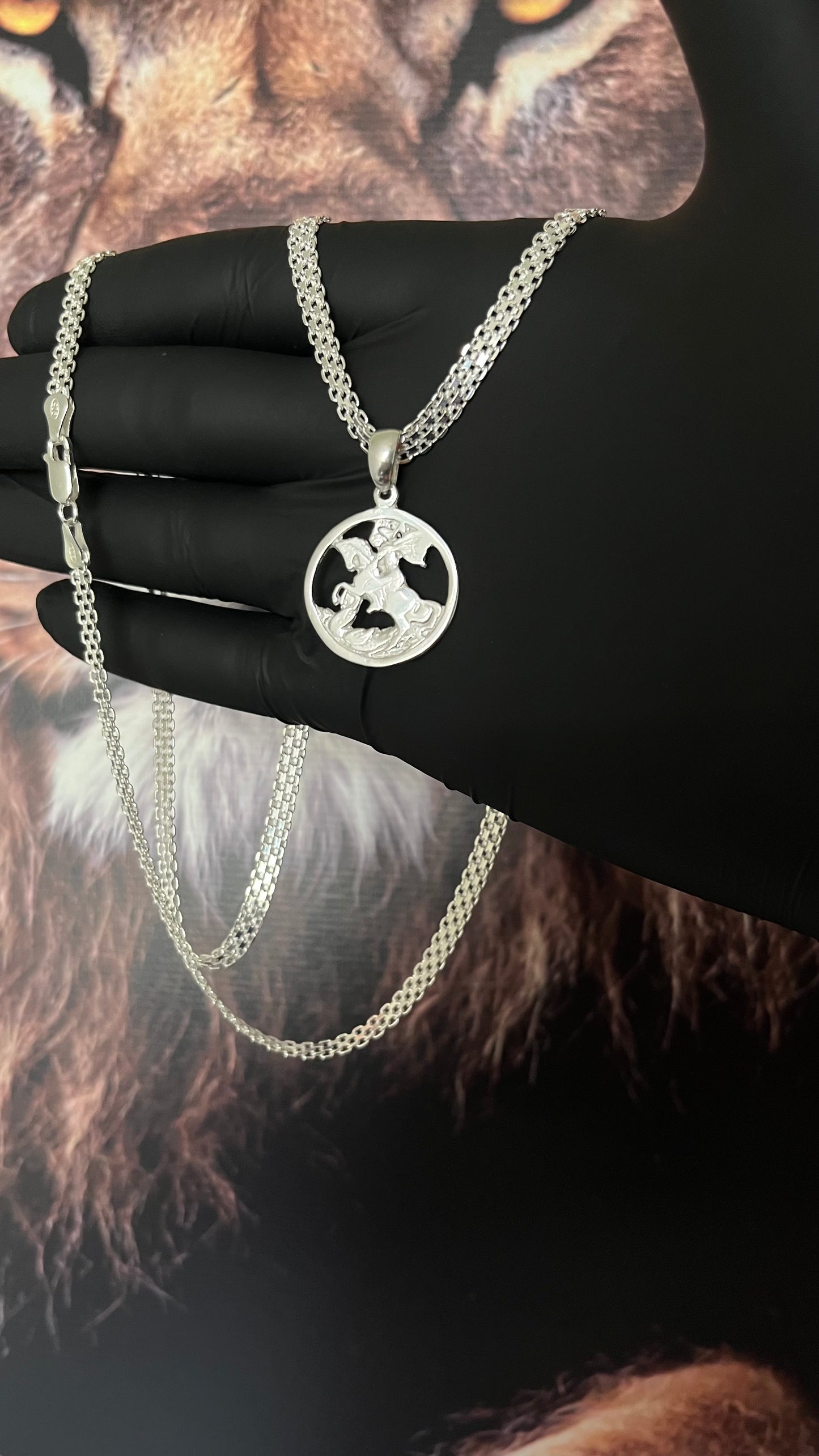 CORRENTE BISMAK 5MM X 70CM COM PINGENTE DE SÃO JORGE