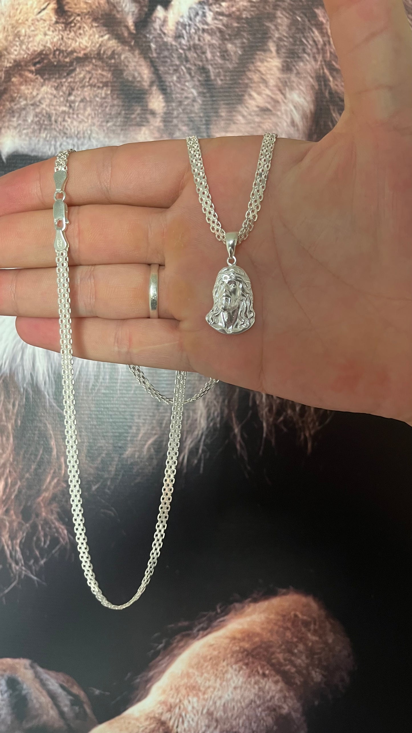 CORRENTE ESTEIRA/BISMAK 3,5MM X 70CM + PINGENTE  DE CRISTO