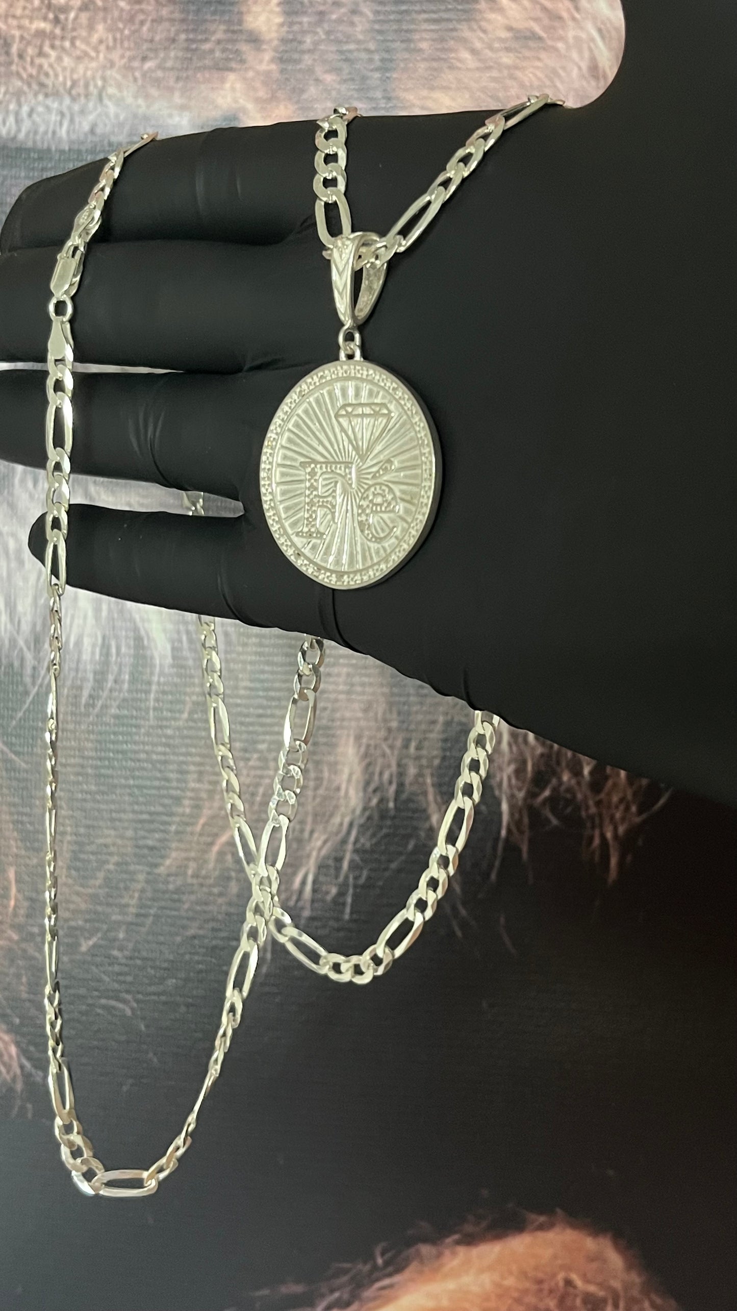 CORRENTE 3x1 70CM X 6MM + PINGENTE FÉ