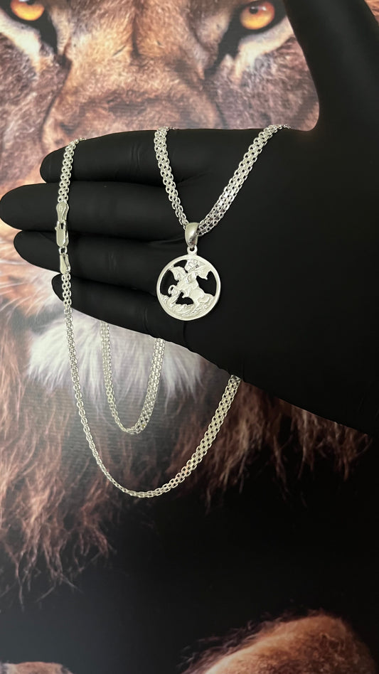 CORRENTE BISMAK 5MM X 70CM COM PINGENTE DE SÃO JORGE