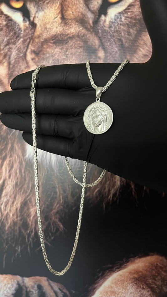 CORRENTE BIZANTINE/PERUANA 4MM X 70CM + PINGENTE DE CRISTO