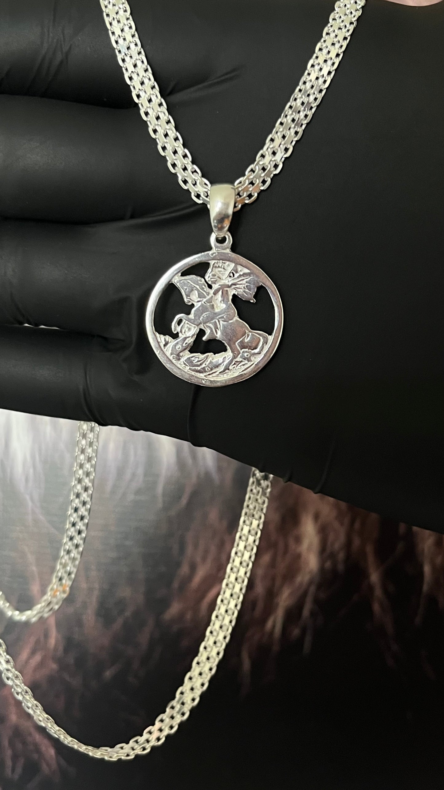 CORRENTE BISMAK 5MM X 70CM COM PINGENTE DE SÃO JORGE