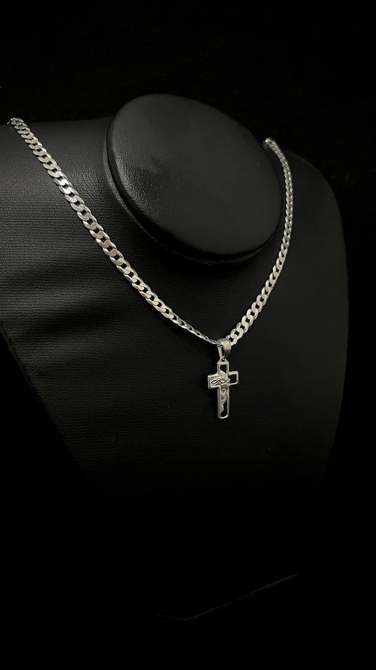 CORRENTE GRUMET 5MM x 60CM COM PINGENTE DE CRISTO