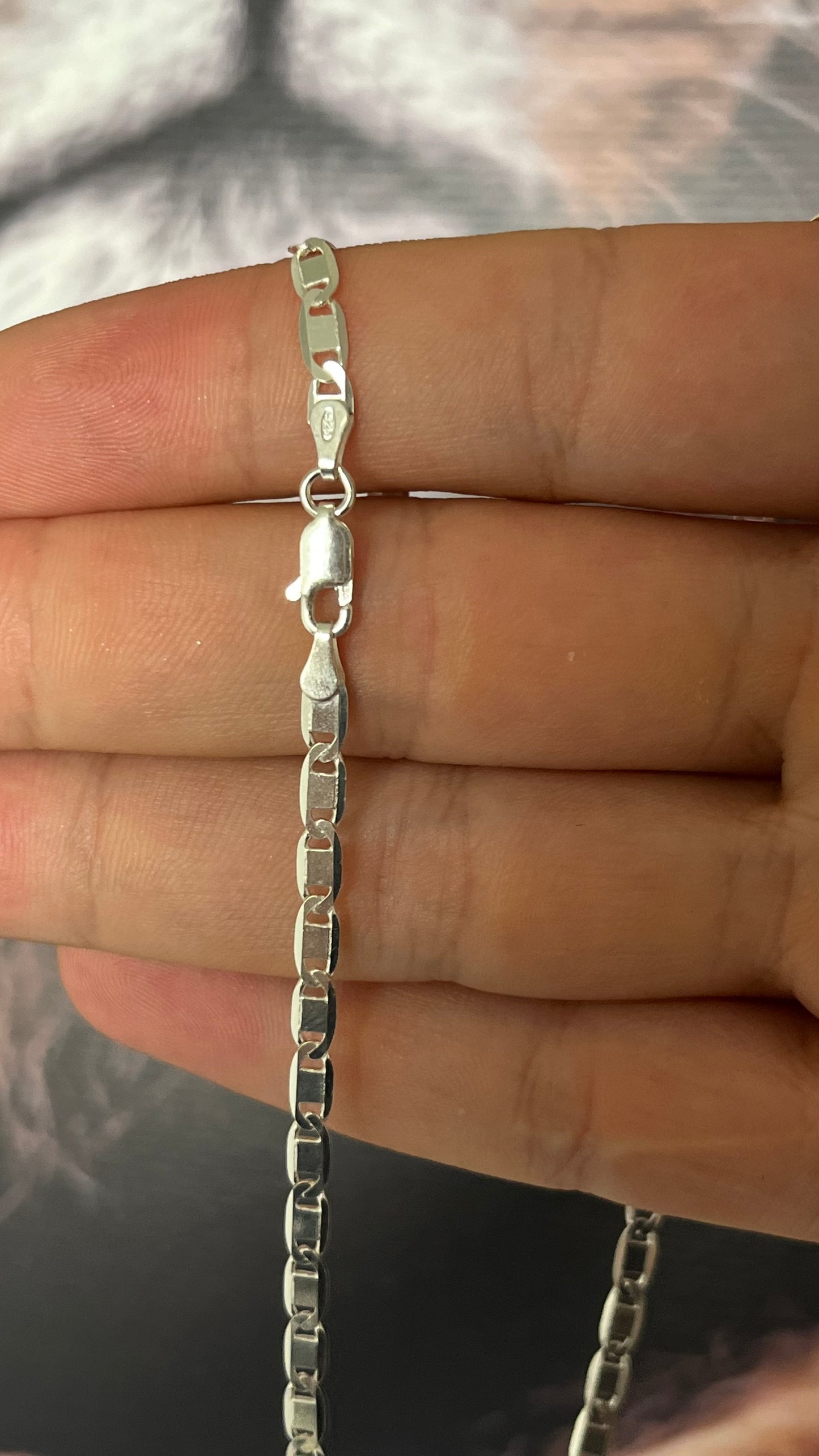 CORRENTE PIASTRINE 3MM x 70CM + PINGENTE CRUCIFIXO