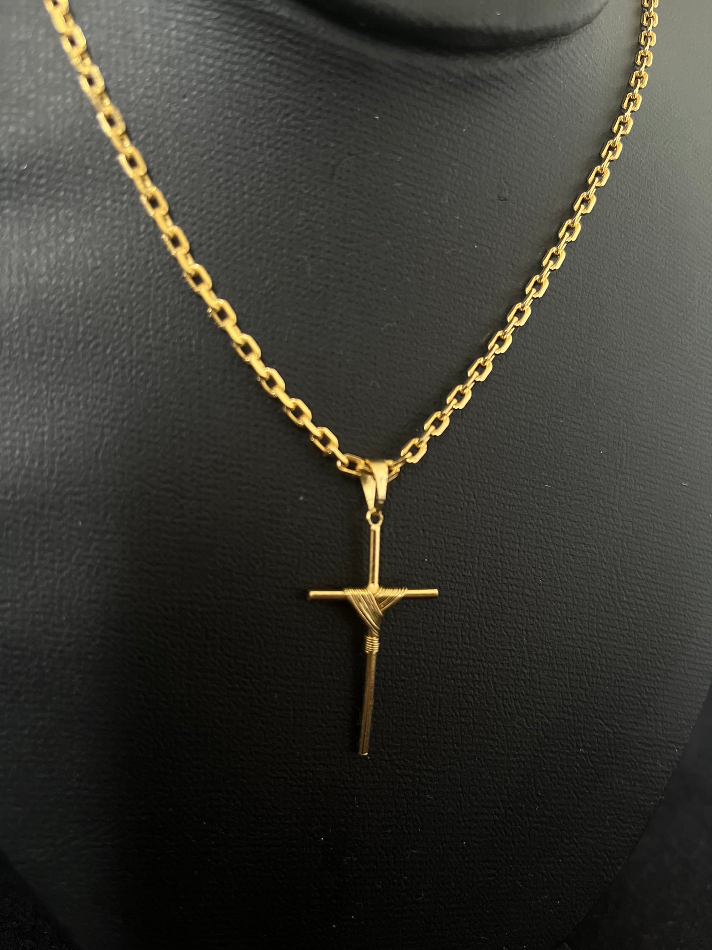 CORRENTE CADEADO  70CM X 2MM COM CRUCIFIXO